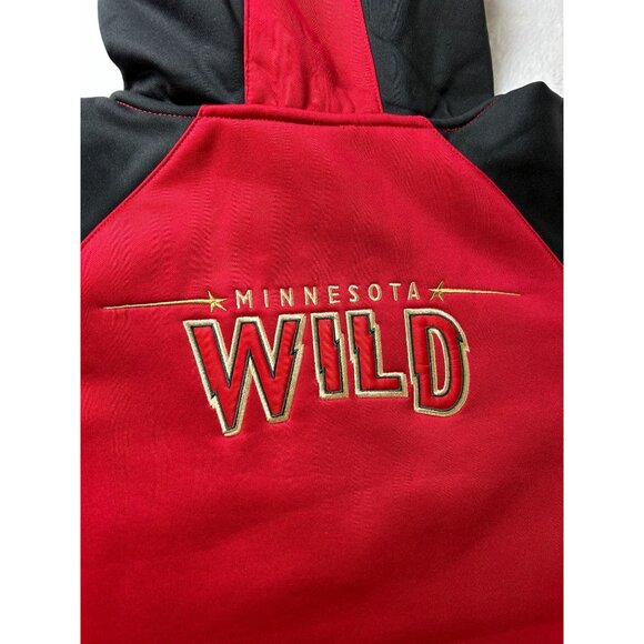 Reebok Minnesota Wild Hoodie Sweatshirt Gray & Red Half-Zip Youth Large 14 Polye - Picture 4 of 11